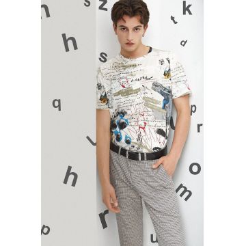 Medicine tricou din bumbac culoarea bej, modelator