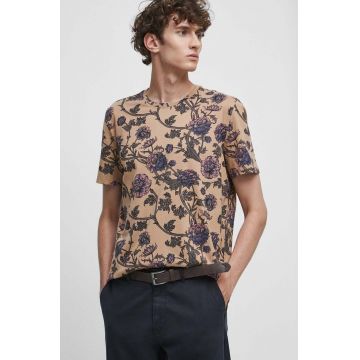 Medicine tricou din bumbac culoarea bej, modelator