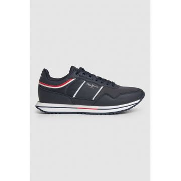 Pantofi sport de piele ecologica cu insertii textile