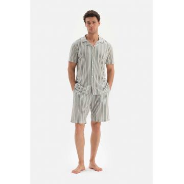 Pijama din amestec de modal cu dungi