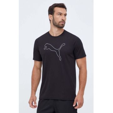 Puma tricou de antrenament Performance Cat culoarea negru, cu imprimeu