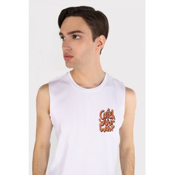 Top de bumbac cu decolteu la baza gatului Top de bumbac cu decolteu la baza gatului