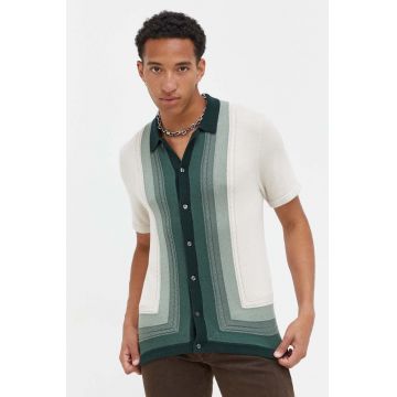 Abercrombie & Fitch cardigan barbati, culoarea verde