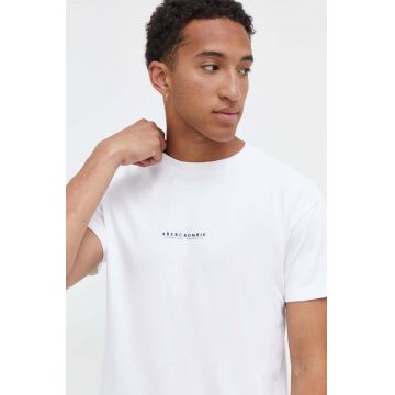 Abercrombie & Fitch tricou din bumbac 3-pack culoarea alb, cu imprimeu