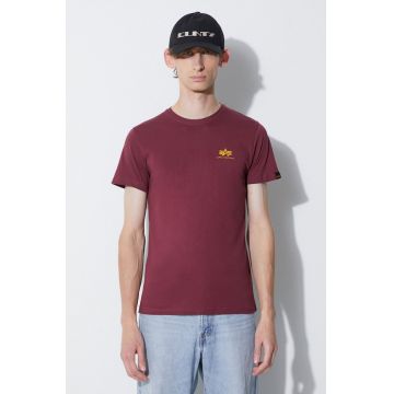 Alpha Industries tricou din bumbac culoarea bordo, cu imprimeu 188505.184-Burgundy