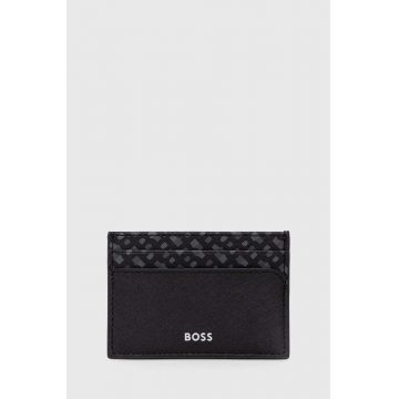 BOSS carcasa din piele culoarea negru