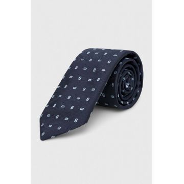 BOSS cravata de matase culoarea albastru marin