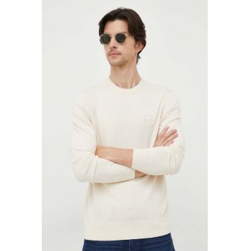 BOSS pulover din amestec de cașmir CASUAL culoarea alb, light 50471343