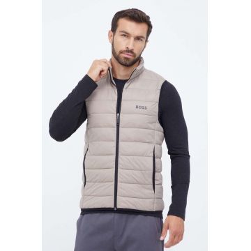 BOSS vesta BOSS ATHLEISURE barbati, culoarea bej, de tranzitie