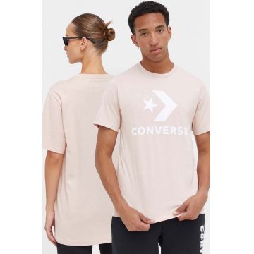 Converse tricou din bumbac culoarea roz, cu imprimeu