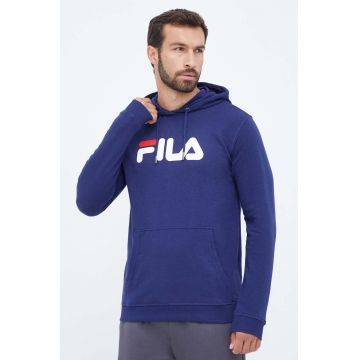 Fila bluza barbati, culoarea albastru marin, cu glugă, cu imprimeu