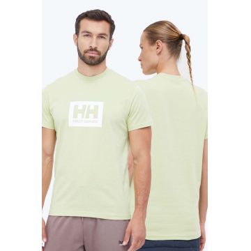 Helly Hansen tricou din bumbac culoarea verde, cu imprimeu 53285-096
