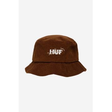HUF palarie din bumbac Get Up With It Cord culoarea maro, bumbac