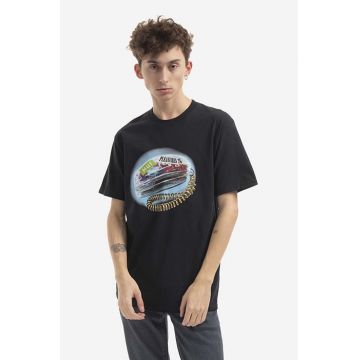 HUF tricou din bumbac Party Line T-Shirt culoarea negru, cu imprimeu
