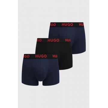 HUGO boxeri 3-pack barbati, culoarea albastru marin