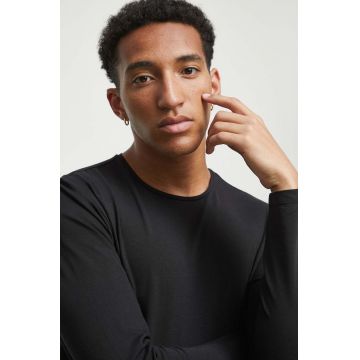 Medicine longsleeve barbati, culoarea negru, neted