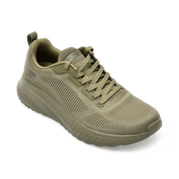 Pantofi SKECHERS kaki, BOBS SQUAD CHAOS-PRI, din material textil