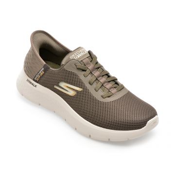 Pantofi SKECHERS maro, GO WALK FLEX, din material textil