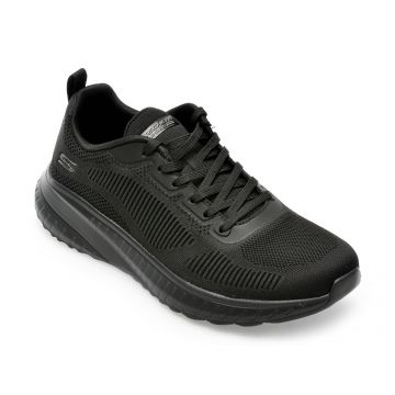 Pantofi SKECHERS negri, BOBS SQUAD CHAOS-PRI, din material textil