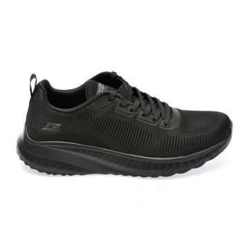 Pantofi SKECHERS negri, BOBS SQUAD CHAOS-PRI, din material textil
