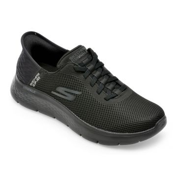 Pantofi SKECHERS negri, GO WALK FLEX-HANDS U, din material textil