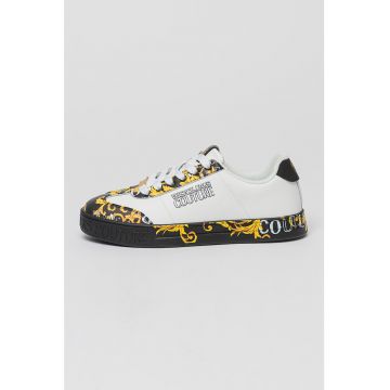 Pantofi sport de piele si piele ecologica cu logo Court 88