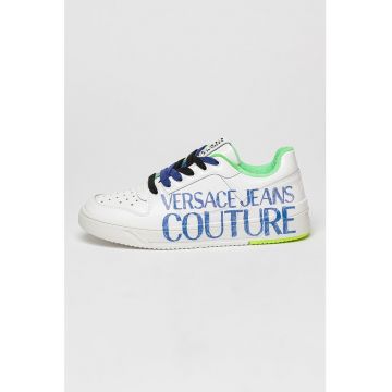 Pantofi sport din piele si piele ecologica cu logo