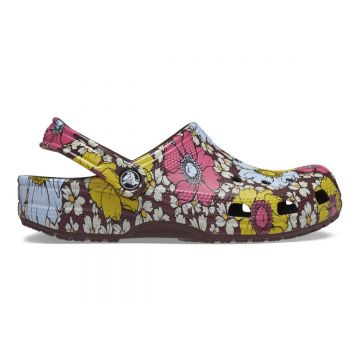 Saboti Crocs Classic Retro Floral Clog Multicolor - Dark Cherry/Multi