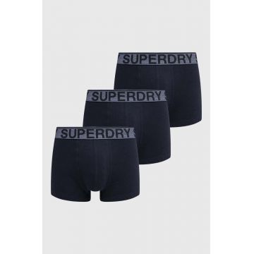 Superdry boxeri 3-pack barbati, culoarea albastru marin