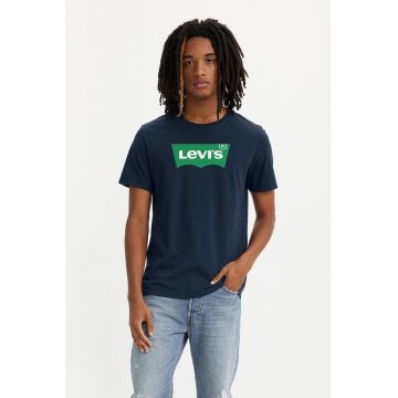 Tricou cu decolteu la baza gatului si imprimeu logo