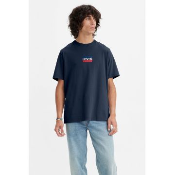 Tricou cu decolteu la baza gatului si imprimeu logo