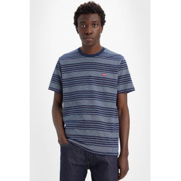 Tricou din bumbac cu decolteu la baza gatului
