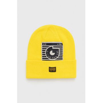 G-Star Raw caciula din bumbac culoarea galben, bumbac G-Star Raw caciula din bumbac culoarea galben, bumbac