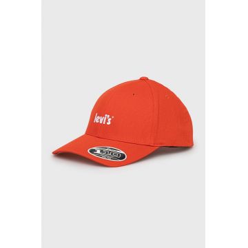 Levi's șapcă culoarea portocaliu, cu imprimeu