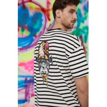 Medicine tricou din bumbac culoarea bej, cu imprimeu