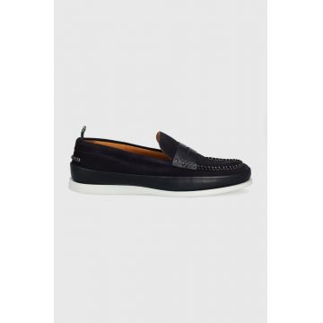 PS Paul Smith mocasini din piele intoarsa Ricard barbati, culoarea albastru marin