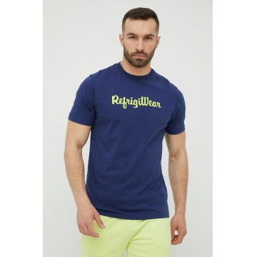 RefrigiWear tricou din bumbac culoarea albastru marin, cu imprimeu