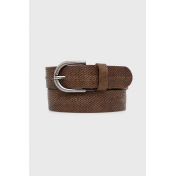 Sisley curea de piele barbati, culoarea maro