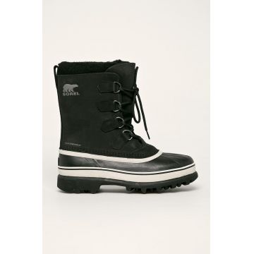 Sorel cizme de iarnă CARIBOU bărbați, culoarea negru, izolat 1002871016