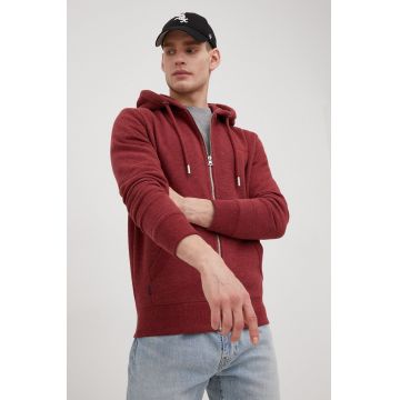 Superdry bluza barbati, culoarea bordo, neted