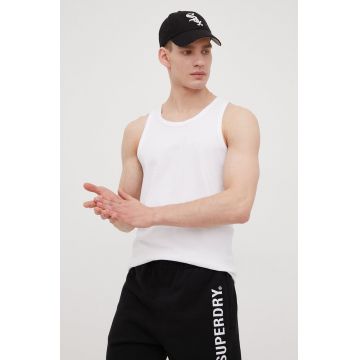 Superdry tricou din bumbac culoarea alb