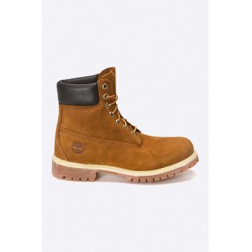 Timberland cizme din piele întoarsă bărbați, culoarea maro