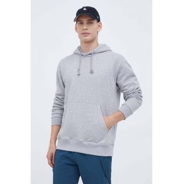 adidas bluza barbati, culoarea gri, cu glugă, melanj