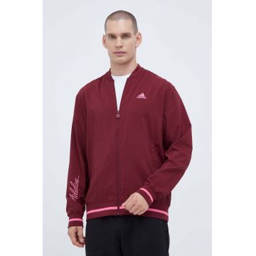 adidas geaca bomber barbati, culoarea bordo, de tranzitie