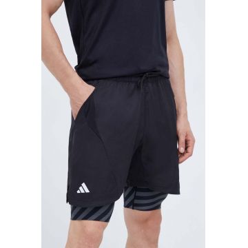 adidas Performance pantaloni scurți de antrenament culoarea negru