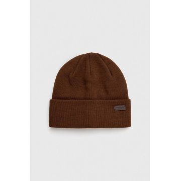 Barbour caciula culoarea maro, din tricot gros