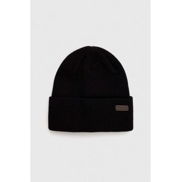Barbour caciula culoarea negru, din tricot gros