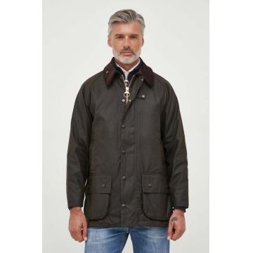 Barbour jachetă de bumbac Classic Beaufort Wax Jacket culoarea verde, de tranziție MWX0002