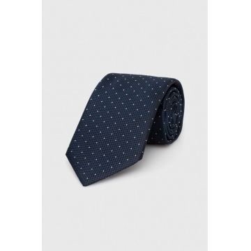 BOSS cravata de matase culoarea albastru marin