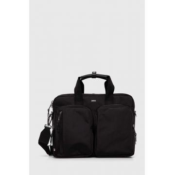 BOSS geanta laptop culoarea negru